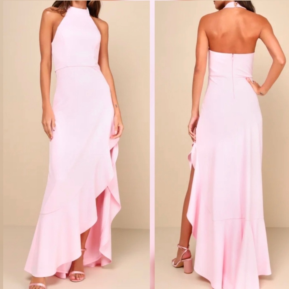 Lulu's Soft Pink Asymmetrical Dress - Picture 1 of 1
